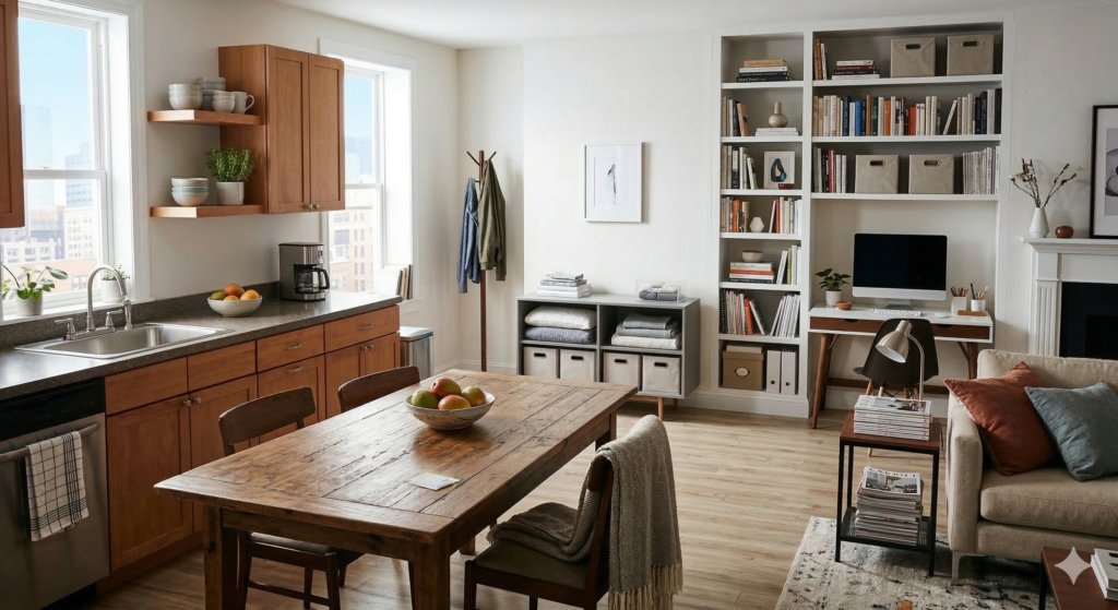 casa organizada com pouco tempo